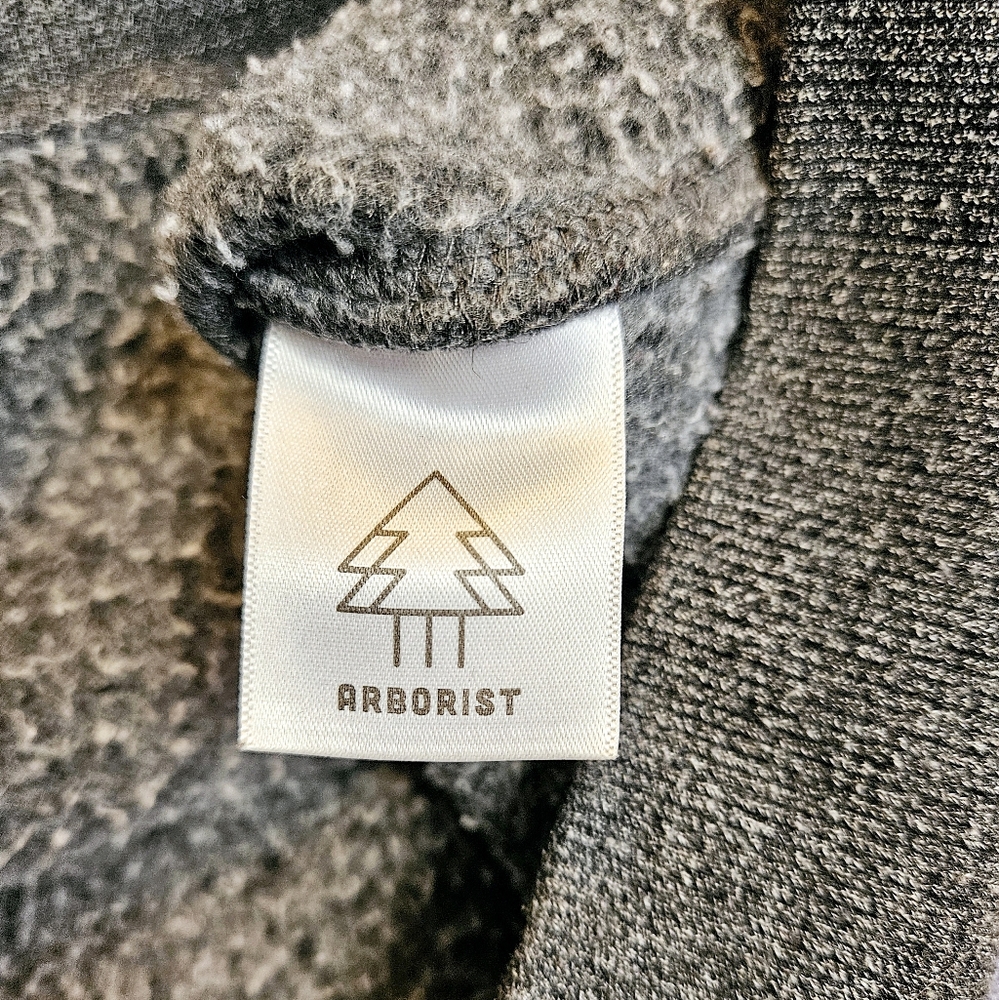 Arborist Heathered Charcoal Grey Zip Front Hoodie Medium - Picture 4 of 6